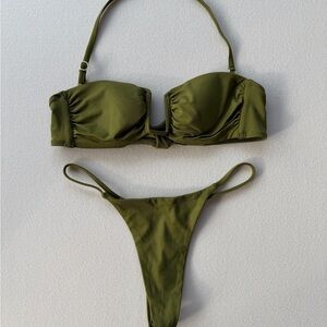 Monday Swimwear Olive Green Bikini Set